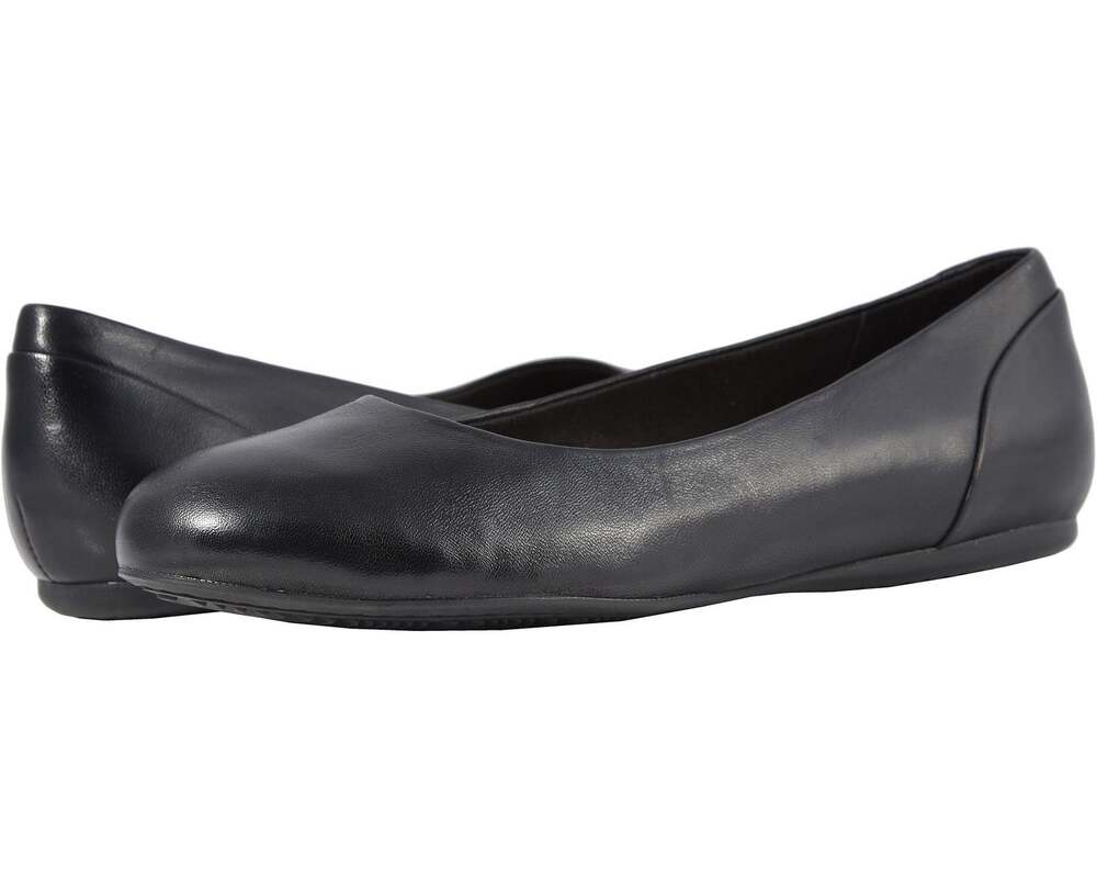 SoftWalk Womens Sonoma Ballet Flats Size 7 Wide Black Leather NWOB